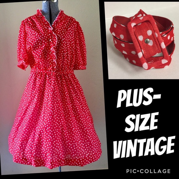 Vintage Dresses & Skirts - VINTAGE plus-size RED dress! ❤️